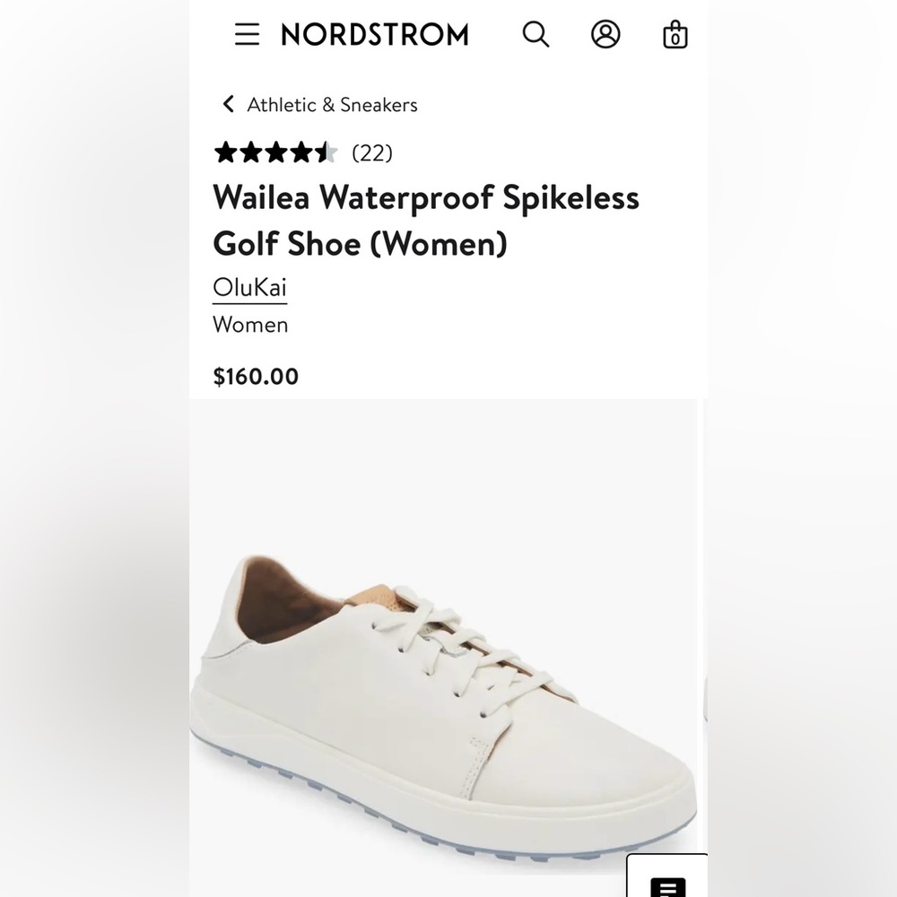 🆕 OluKai Wailea Waterproof White Leather Sneakers Golf Shoes Women’s - Picture 4 of 14